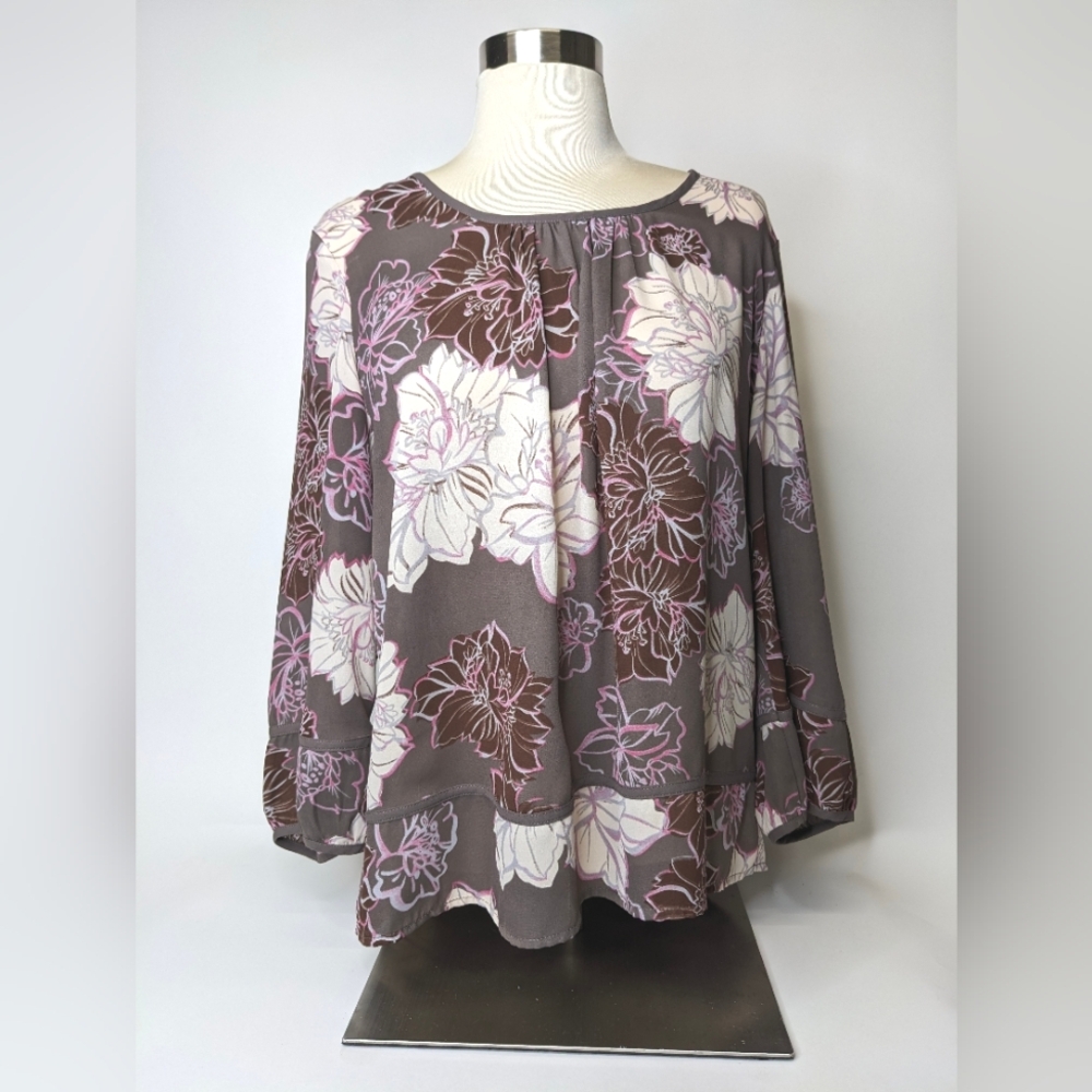 41 Hawthorne Floral Print Blouse Size M